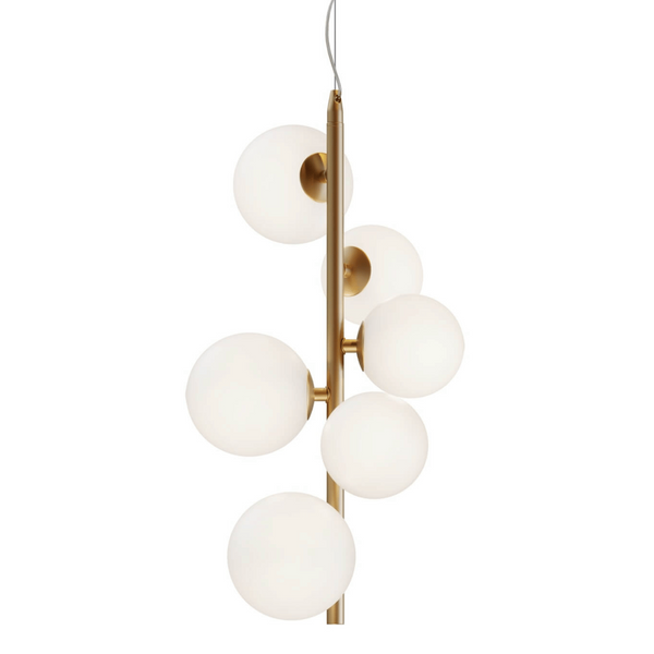 Lampa wisząca Dallas MOD545PL-06BS szklana biała złota