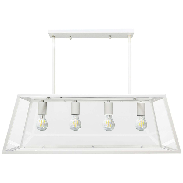 LAMPA wisząca FINLAND 307163 Polux loftowa OPRAWA zwis klatka retro biała przezroczysta