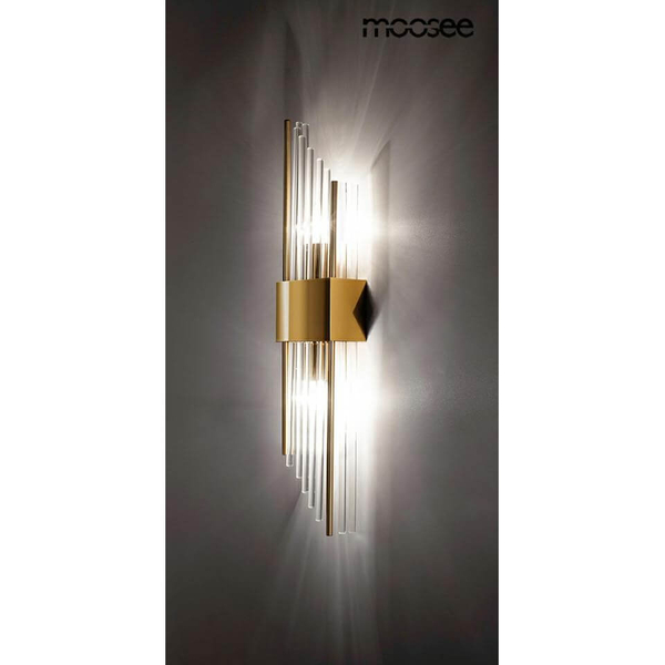 Kinkiet ścienny Slant MSE010100291 Moosee do sypialni glamour złoty przezroczysty