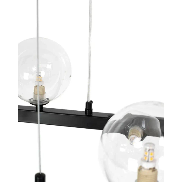 Wisząca lampa owalna ALURE MSE1501100550 molekuły przezroczyste czarne