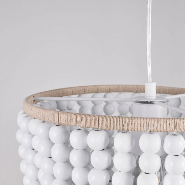 Drewniana lampa wisząca RIBE 315847 biały brązowy