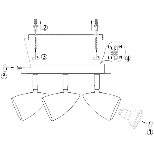 Plafon LAMPA sufitowa CIRO 107411 Markslojd okrągła OPRAWA metalowa reflektorki czarne
