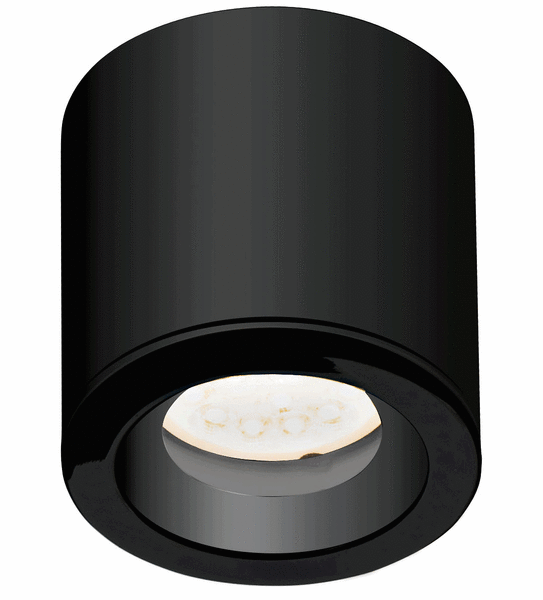 Ruchoma lampa natynkowa Form do ogrodu okrągła IP65 czarna