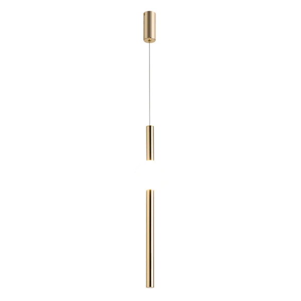 Lampa wisząca art deco O-LINE ST-1689S złoty połysk żelazna LED 5W 3000K sopel do jadalni