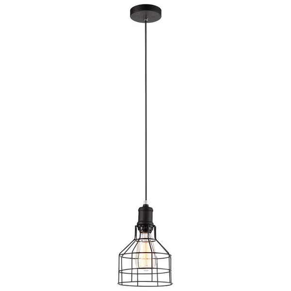 Industrialna LAMPA wisząca SYNTHIA MDM2266-1 Italux druciana OPRAWA metalowy ZWIS klatka czarna