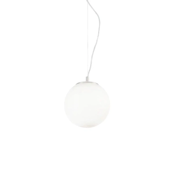 Szklana lampa wisząca Mapa biała kula 1xE27 42W nad stół do salonu okrągła 9148