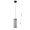 Podłużna lampa zwisowa Aeris LP-2137/1P TR LED 16W CCT przezroczysta czarna