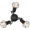 Druciana LAMPA sufitowa XARA I 54802S-3D Globo industrialna OPRAWA metalowy plafon pręty czarne