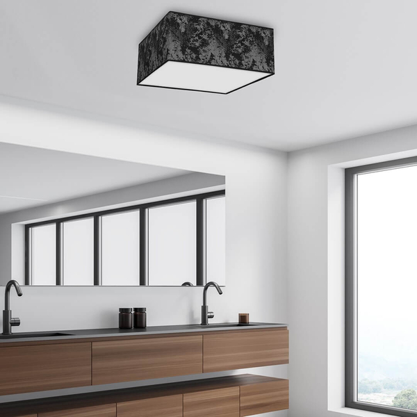 Pokojowa lampa sufitowa Satino natynkowa czarna srebrna