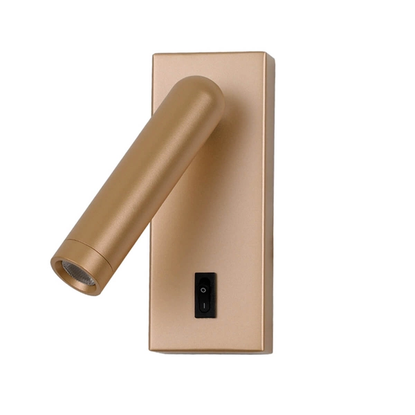 Metalowy ścienny kinkiet Nova WL-46376-1-GD LED 2,5W 3000K tuba złota