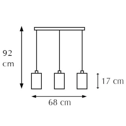 Salonowa lampa wisząca 6782/3 BL TR 3-płomienna czarna