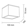 Natynkowa LAMPA sufitowa SUWA 8053 Shilo metalowa OPRAWA kostka cube IP44 czarna