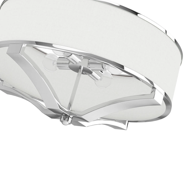 Klasyczna lampa wisząca Gerdo zwis abażurowy biały chrom