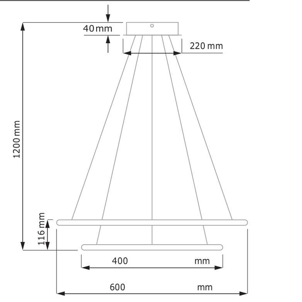 Okrągła LAMPA wisząca SLIM/000023/4000/B MDECO metalowa OPRAWA ring ZWIS LED 51W 4000K biurowy czarny