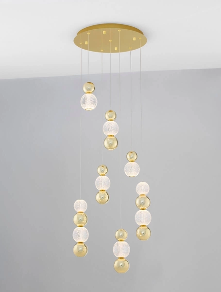 Jadalniana lampa wisząca Ponce bubbles LED 42W złota