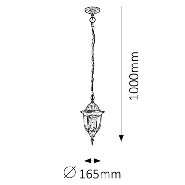 Wisząca LAMPA klasyczna MILANO 8374 Rabalux zewnętrzna OPRAWA ogrodowa ZWIS latarenka outdoor złoto antyczne