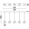 Wisząca lampa na belce CUYO LE44720 LED 16W 3000K balls złota przezroczysta