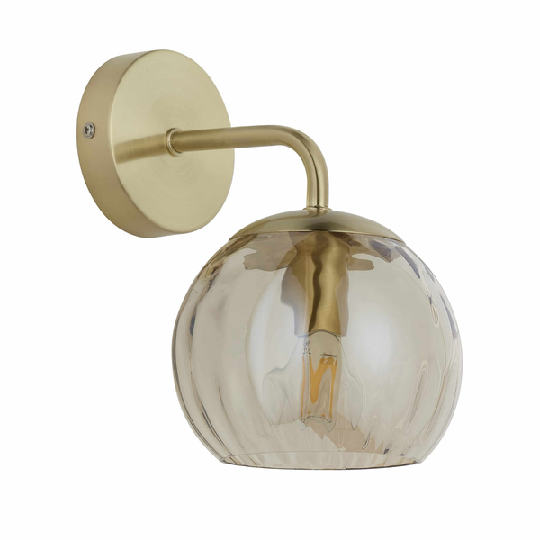 Szklana lampa ścienna Dimple 91970 Endon kulisty złoty przezroczysty