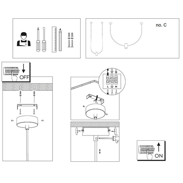 Minimalistyczna lampa wisząca No.C 5084 Shilo metalowa 126cm platynowy