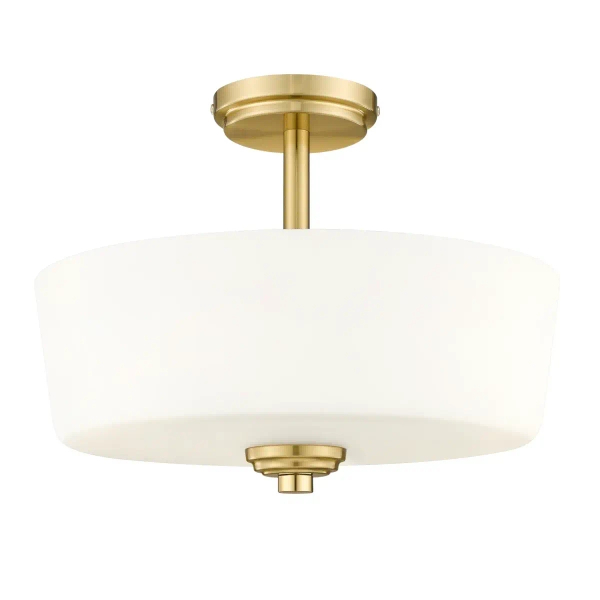 Sufitowa lampa do salonu ASPEN C03279BR szklana mosiądz biały