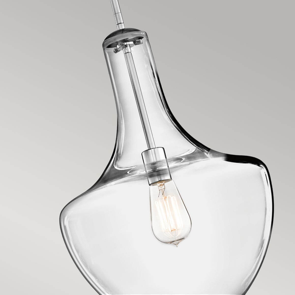 Lampa wisząca Everly KL-EVERLY-P-M-CH szklana chrom przezroczysty
