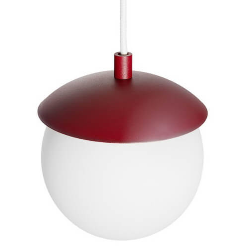Zwisowa lampa do salonu Kuul KLF141P0 nad stół kula biała bordowa
