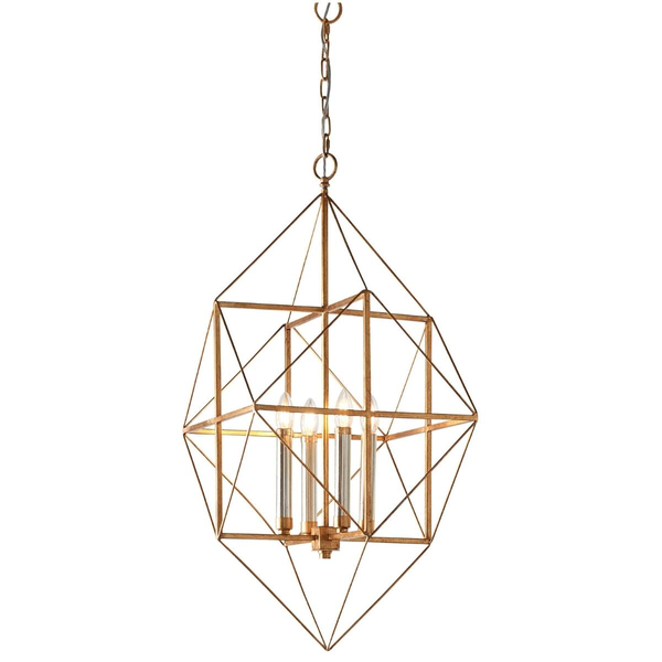 Świecznikowy żyrandol L&-180228 Light& geometryczny złoty