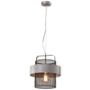 Wisząca lampa industrialna FIBA 31-78506 ażurowa tuba loft czarna srebrna