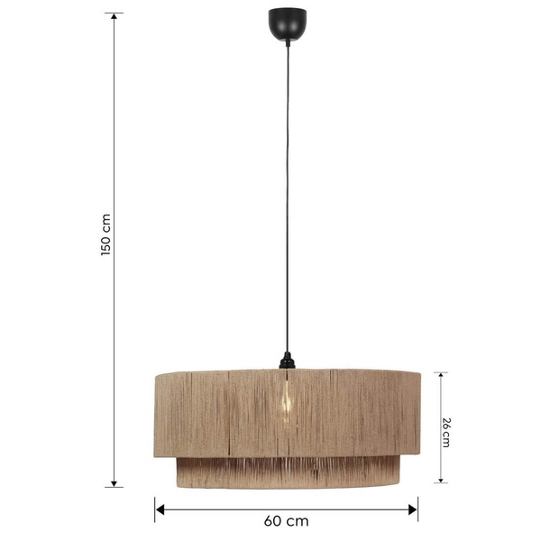 Lampa wisząca do salonu SMILLA 366890136 boho beżowa czarna
