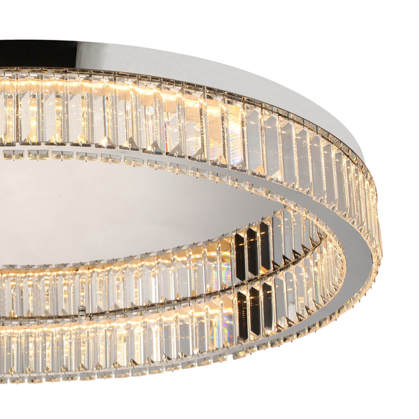 Plafon kryształowy SPARK AZ5787 Azzardo LED 72W 3000K ściemnialny chrom