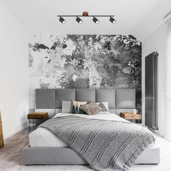 Ruchoma lampa sufitowa Edmund 5298 natynkowa do przedpokoju czarna drewno