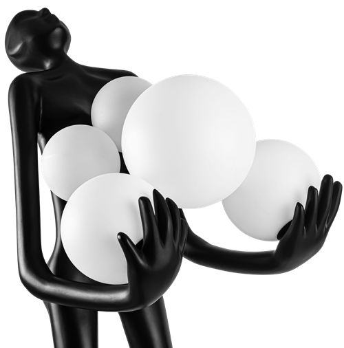 Metalowa lampa podłogowa Atlas B AZ4985 kule balls czarna 