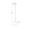 Wisząca lampa kula Dorado LP-002/1P BK do salonu czarny biały