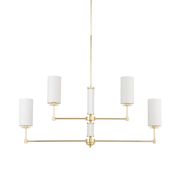 Lampa wisząca do salonu Empoli EMP-ZWL-4 (Z) tuby białe mosiądz