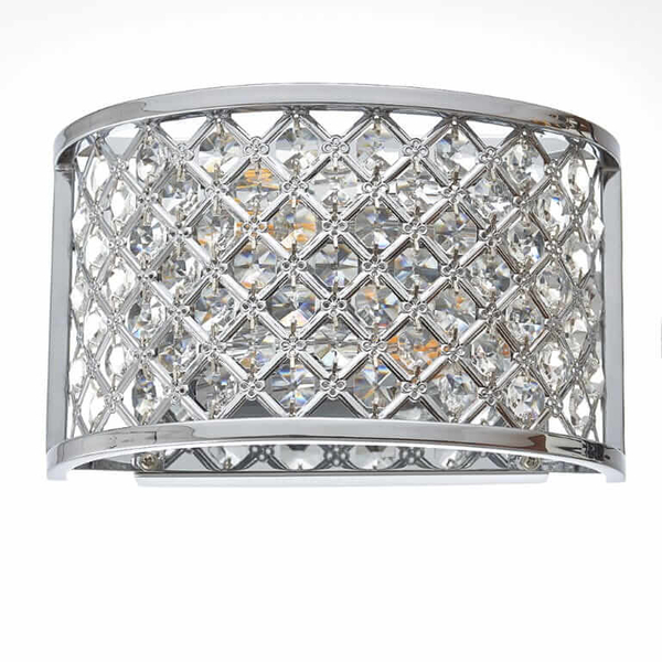 Ścienna lampa Hudson HUDSON-2WBCH Endon glamour chrom przezroczysta