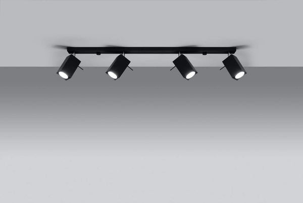 Spot LAMPA sufitowa SL.0459 regulowana OPRAWA metalowe reflektorki czarne
