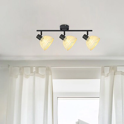 Ruchome reflektorki Rattan 3135 2-punktowa lampa natynkowa brązowa