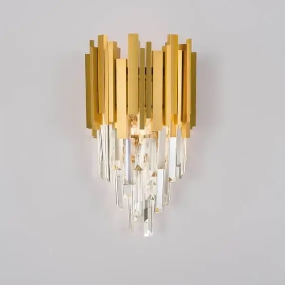 Ścienna lampa szklana Campana LE42287 kinkiet z kryształkami złoty outlet