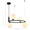 LAMPA wisząca AMILY MDM-3974/4 BK Italux metalowa OPRAWA okrągły ZWIS szklane kule balls czarny biały