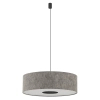 Regulowana wisząca lampa LAGO 11675 tuba tkanina szara
