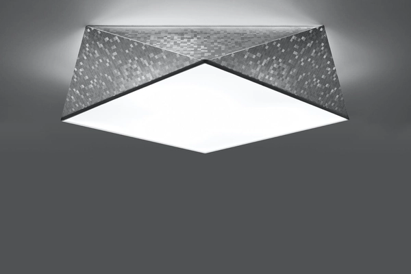 Sufitowa LAMPA plafon SL.0694 natynkowa OPRAWA geometryczna kwadratowa srebrna