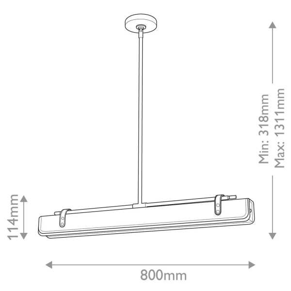 Lampa liniowa wisząca Valise QN-VALISE-LP80-VBS-TL LED 30W 2620K mosiądz