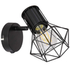 Druciana LAMPA ścienna PRISKA 54017-1 Globo regulowana OPRAWA metalowy reflektorek industrialny czarny