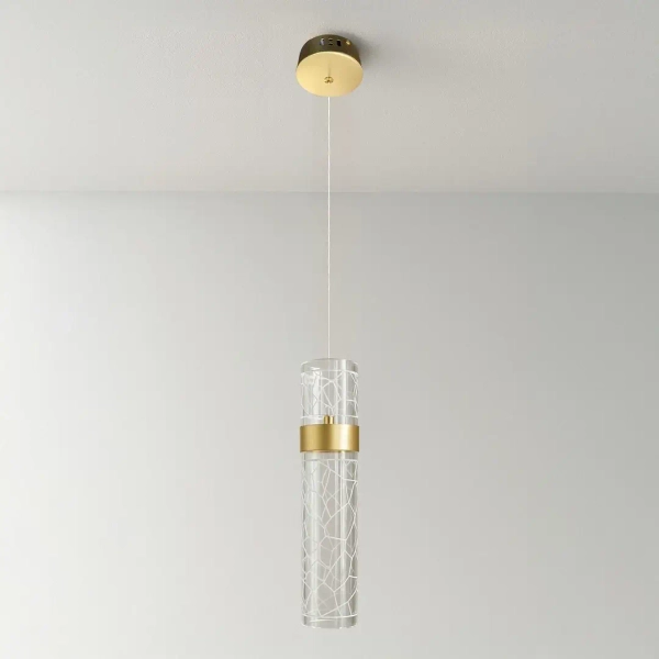 Podłużna zwisająca lampa Lagos ML2245 LED 8W 4000K tuba złota