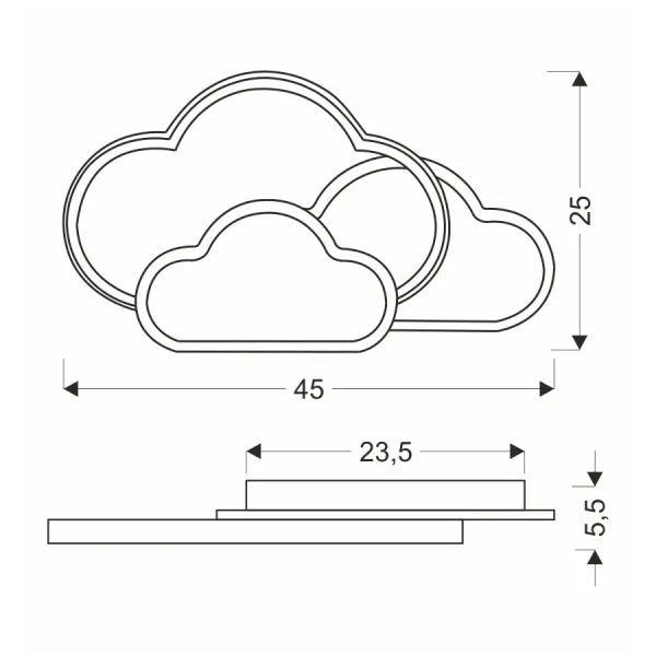 Plafon do pokoju dziecięcego OBLACI biały 14-35769 3xLED 72W 2800-6500K CCT