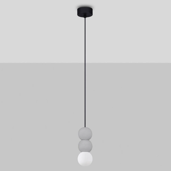 Wisząca lampa nad stół IBAGUE LE44663 do jadalni kule szara biała