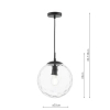 Kulista lampa wisząca Ripple SP72-RIP8808 szklana kula czarny przezroczysty