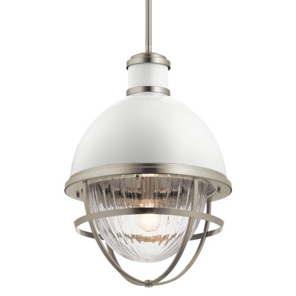 Lampa do kuchni wisząca QN-TOLLIS-P-BN biała nikiel