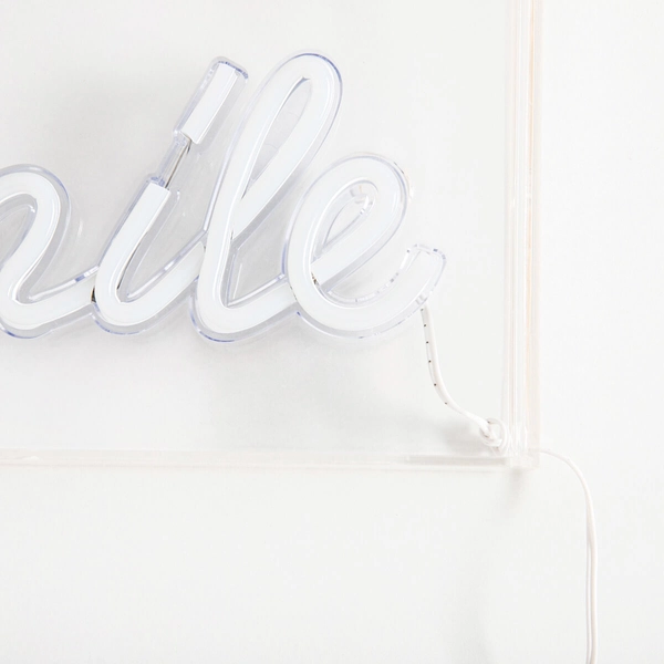 Lampa stołowa dekoracyjna Neon FM-NLB46 Zumaline LED smile różowa biała