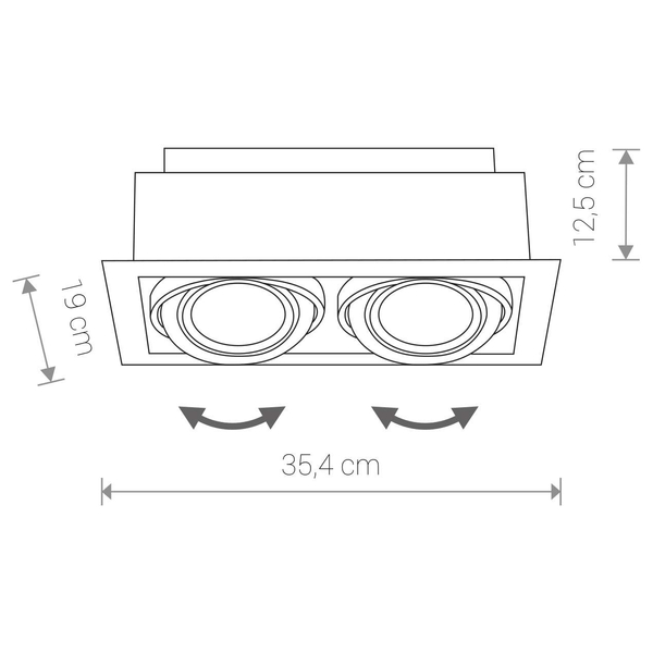 Wpust LAMPA sufitowa DOWNLIGHT 9574 Nowodvorski wpuszczana OPRAWA prostokątna do zabudowy biała